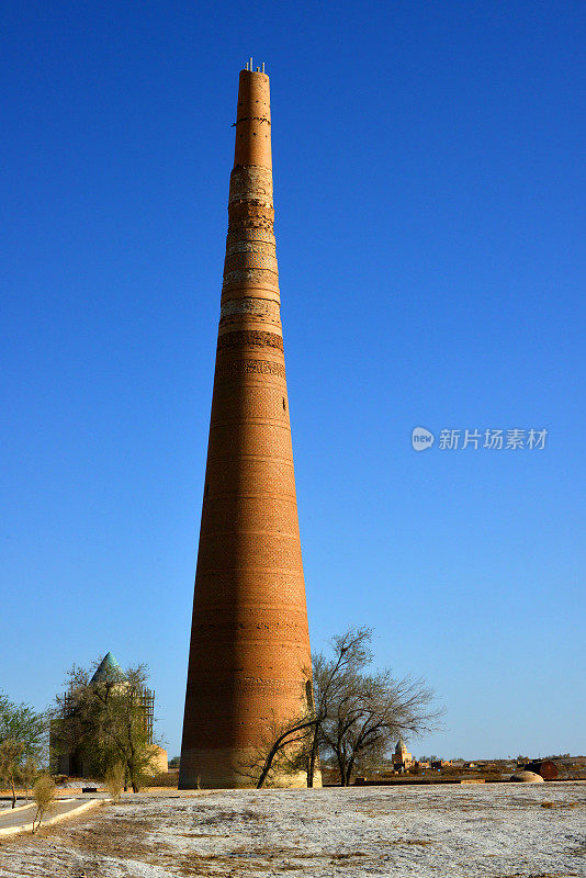Konye-Urgench - Kutlug Timur尖塔，12世纪，花剌子模首都的废墟，阿契美尼德帝国的一部分，土库曼斯坦